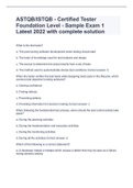 ASTQB/ISTQB - Certified Tester Foundation Level - Sample Exam 1 Latest 2022 with complete solution