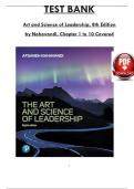 Test Bank for Art and Science of Leadership, 8th Edition by Afsaneh Nahavandi, ISBN: 9780138123666, All 10 Chapters Covered, Verified Latest Edition