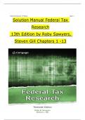 Solution Manual For Federal Tax Research, 13th Edition by Roby Sawyers, Steven Gill, All Chapters 1 to 13 complete Verified editon ISBN: 9780357988411