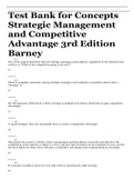 Test Bank for Concepts Strategic Management and Competitive Advantage 3rd Edition Barney  2022Q