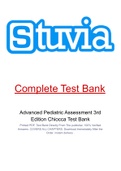 Advanced Pediatric Assessment 3rd Edition Chiocca Test Bank