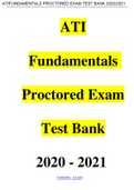 ATI Fundamentals Proctored Exam Test Bank 2020 - 2021 (pages 320)
