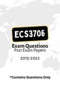 ECS3706 - Exam Questions PACK (2015-2022)