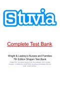 Wright & Leahey’s Nurses and Families 7th Edition Shajani Test Bank