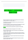 ATI TEAS 7 Math 2022/2023 RATED A