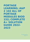 PORTAGE LEARNING / A&P 2 102 ALL OF PORTAGE MODULES BIOD 152; COMPLETE A+ GUIDE