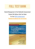 Dental Management of the Medically Compromised Patient 9th Edition Little Test Bank