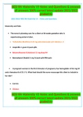 HESI RN Maternity V1 Notes and Questions & answers all answers 100% correct latest update 2021/2022 graded A+