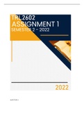 trl2602 ASSESSMENT 01 SEMESTER 2 2022