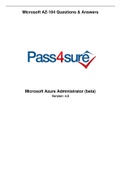 Exam (elaborations) MICROSOFT AZURE AZ-104 Microsoft Azure certification Exam (Q & Answers) (Updated-2022)