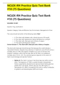 NCLEX-RN Practice Quiz Test Bank #9 (75 Questions And Answers)complete solution/RATED A+