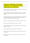 Professional Military Knowledge Eligibility Exam (PMK-EE) for E-4: Leadership and Character | with COMPLETE SOLUTION