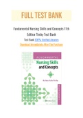 Fundamental Nursing Skills and Concepts 11th Edition Timby Test Bank