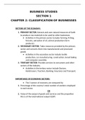 Olevel/IGCSE Business Studies Chapter 2: Classification of Business