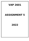 VAP 2601 Assignmnent 5 @ reasonable price