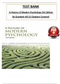 Test Bank for A History of Modern Psychology 5th Edition By Goodwin, ISBN: 9781118833759, All 15 Chapters Covered, Verified Latest Edition