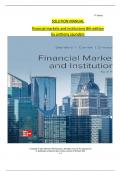 Solution Manual for Financial Markets And Institutions 8th Edition Anthony Saunders