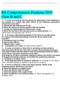 PN Comprehensive Final Quiz, RN Comprehensive Predictor 2019 A, RN Comprehensive Predictor 2019 Form B and C