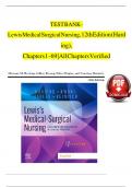 TEST BANK - Lewis Medical Surgical Nursing, 12th Edition (Harding), Chapters 1 - 69 | All Chapters Verified TABLEOFCONTENTS