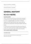 GENERAL ANATOMY  REVIEW NOTES 