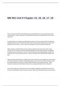 MN 551 Unit 9 Chapter 13-18 Exam Questions and Answers