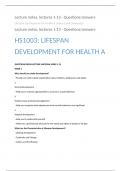 HS1003: LIFESPAN   DEVELOPMENT FOR HEALTH A