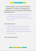 Introduction to the Quantitative  Research Process Chapter Two:  Questions and Answers (100% Pass)