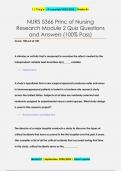 NURS 5366 Princ of Nursing  Research Module 2 Quiz Questions  and Answers (100% Pass)