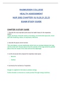 NUR 2092 CHAPTER 18,19,20,21,22,23 EXAM STUDY GUIDE RASMUSSEN COLLEGE HEALTH ASSESSMENT 