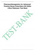 Test Bank for Pharmacotherapeutics for Advanced Practice Nurse Prescribers Fifth Edition by Teri Moser Woo & Marylou V. Robinson ISBN 9780803669260 Chapter 1-55 | Complete Guide A+