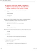 NUR 2092 / NUR2092 Health Assessment | LATEST Final Exam Review (Questions and verified Answers) | Rasmussen College