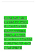 HESI RN EXIT EXAM V2 2022  Actual EXAM  Screenshots 100% Actual Proctored EXAM QUESTIONS AND ANSWERS