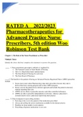RATED A__2022/2023 Pharmacotherapeutics for Advanced Practice Nurse Prescribers, 5th edition Woo Robinson Test Bank