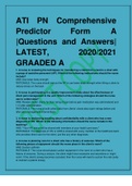 ATI PN Comprehensive Predictor Form A |Questions and Answers| LATEST, 2020/2021 GRAADED A 