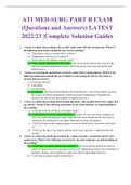 ATI MED-SURG PART B EXAM (Questions and Answers) LATEST 2022/23 |Complete Solution Guides