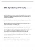 2025 Cigna Selling with Integrity Exam Questions and Answers