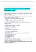 Ambulance driver license - California handbook exam questions and answers