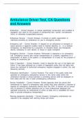 Ambulance Driver Test, CA Questions and Answers (Graded A)