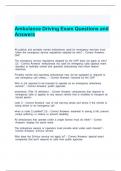 Ambulance Driving Exam Questions and Answers