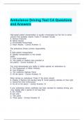 Ambulance Driving Test CA Questions and Answers (Graded A)