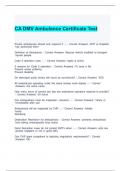 CA DMV Ambulance Certificate Test with correct Answers