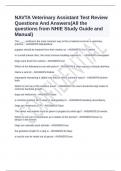 NAVTA Veterinary Assistant Test Review Questions And Answers(All the questions from NHIE Study 