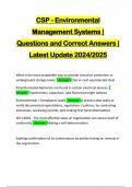 CSP - Environmental Management Systems | Questions and Correct Answers | Latest Update 2024/2025