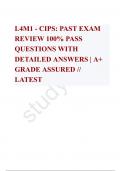 L4M1 - CIPS: PAST EXAM REVIEW 100% PASS QUESTIONS WITH DETAILED ANSWERS | A+ GRADE ASSURED // LATEST