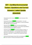 CET - Certified Environmental Trainer | Questions and Correct Answers | Latest Update 2024/2025