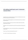 US sailing small boat Level 1 instructor course terms Exam