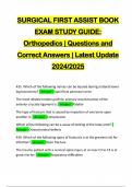 SURGICAL FIRST ASSIST BOOK EXAM STUDY GUIDE: Orthopedics | Questions and Correct Answers | Latest Update 2024/2025