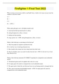 Firefighter 1 Final Test 2022 with COMPLETE SOLUTION (All answers are 100% Correct) Distinction Level