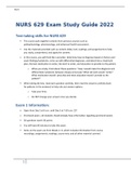 NURS 629 Exam Study Guide 2022 Test-taking skills for NURS 629