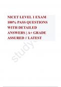 NICET LEVEL 1 EXAM 100% PASS QUESTIONS WITH DETAILED ANSWERS | A+ GRADE ASSURED // LATEST